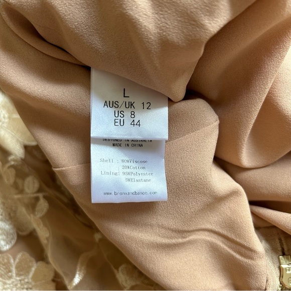 NEW  BRONX AND BANCO Jasmine Gold Gown Maxi Dress Gold Sequin Floral - Picture 13 of 14